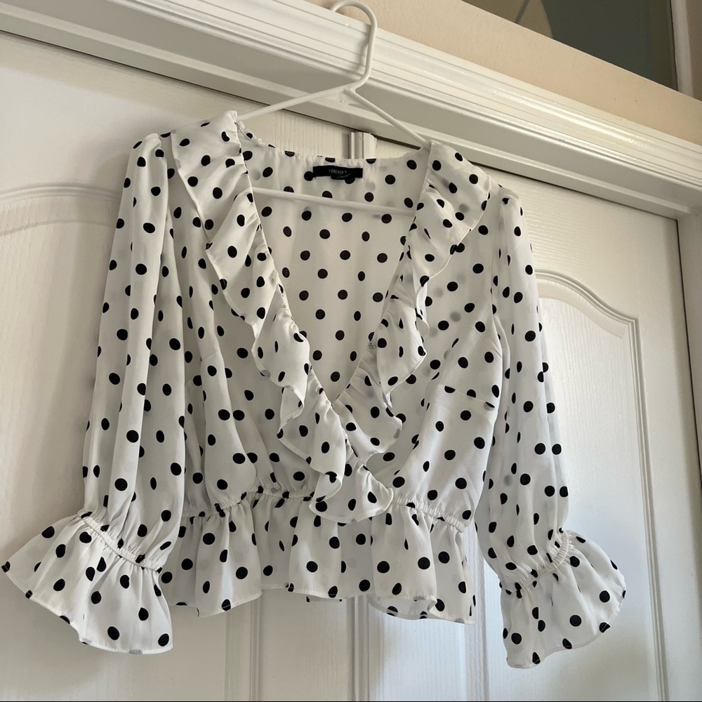Polka Dot Ruffled Top - Picture 4 of 6